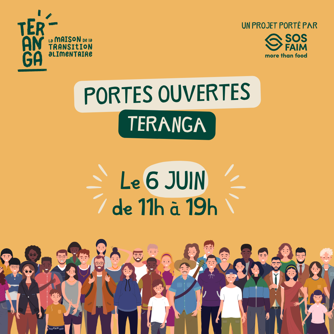 Affiche des portes ouvertes de Teranga, la maison de la transition alimentaire de SOS Faim, le 6 juin 2026 à Schifflange